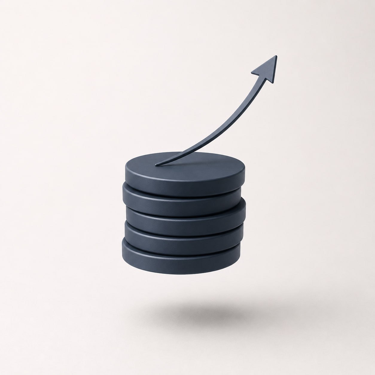 A stack of coins with an upward arrow, symbolizing earning through the Reseller Program